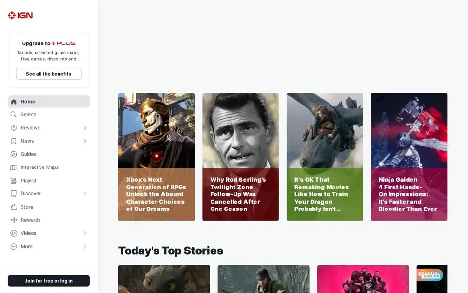 ign.com homepage in 2025