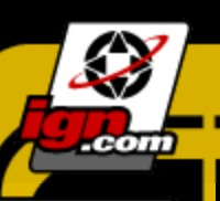 IGN logo on the 1998 ign.com homepage: Red lowercase wordmark on a tilted card with an orbiting globe.
