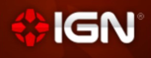 IGN logo on the 2010 ign.com homepage: Uppercase IGN lettering replaces the lowercase wordmark, beside a red compass.