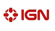 IGN logo on the 2023 ign.com homepage: The compass and wordmark both turn red in a compact sidebar logo.