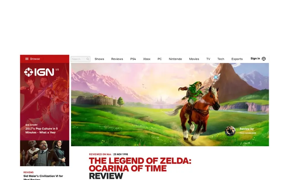 IGN review of Ocarina of Time, 2018-01-02