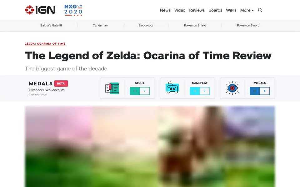 IGN review of Ocarina of Time, 2020-02-28