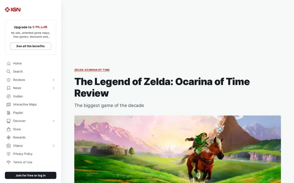 IGN review of Ocarina of Time, 2026-01-29