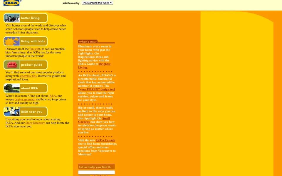 ikea.com homepage in 1999