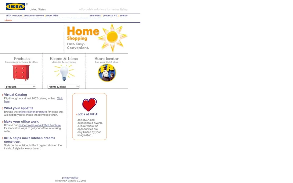 ikea.com homepage in 2002