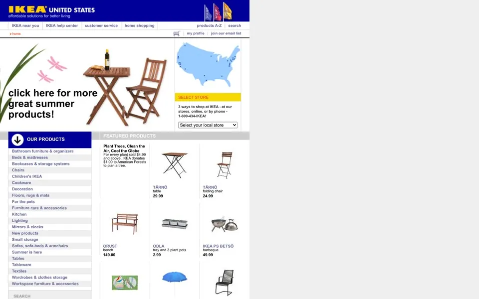 ikea.com homepage in 2005
