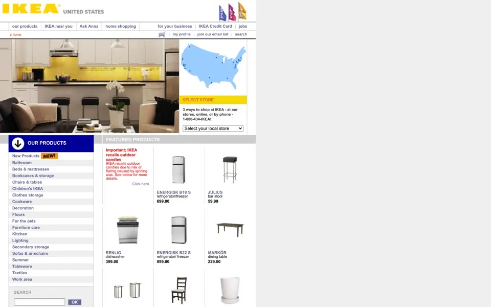 ikea.com homepage in 2006