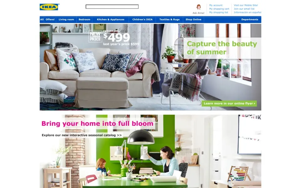 ikea.com homepage in 2013