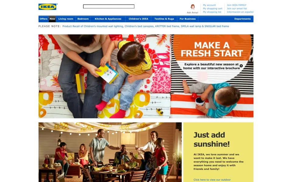 ikea.com homepage in 2014