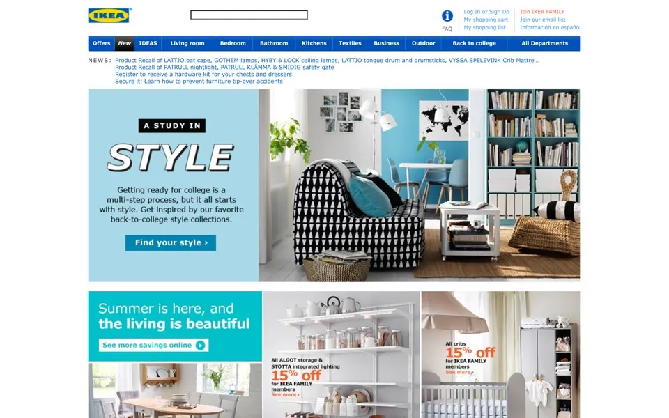 ikea.com homepage in 2016