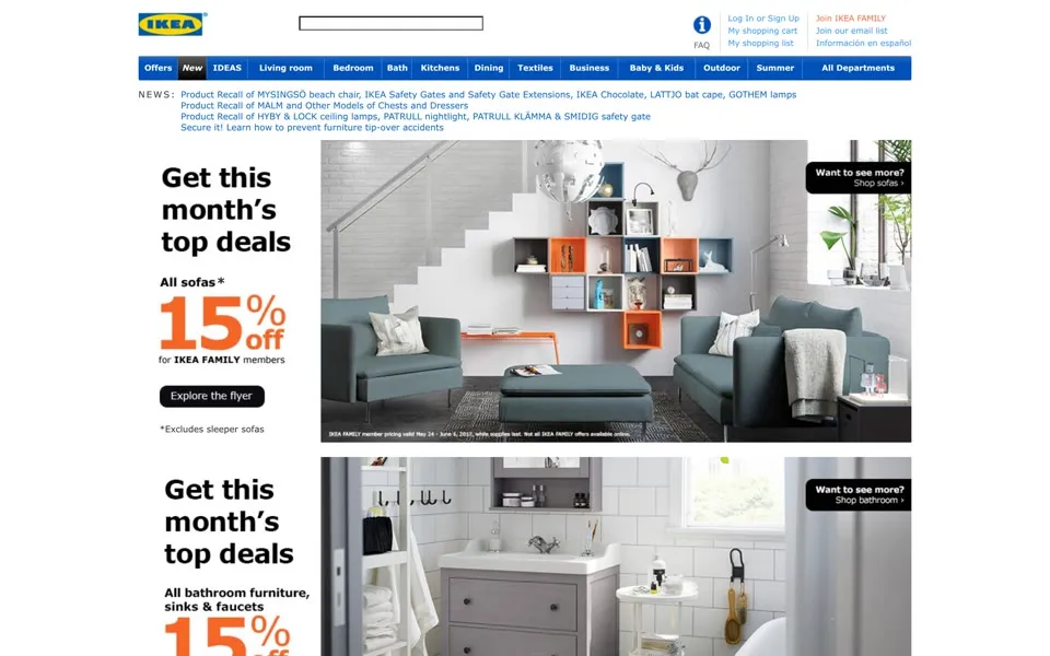 ikea.com homepage in 2017