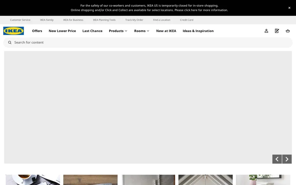 ikea.com homepage in 2020
