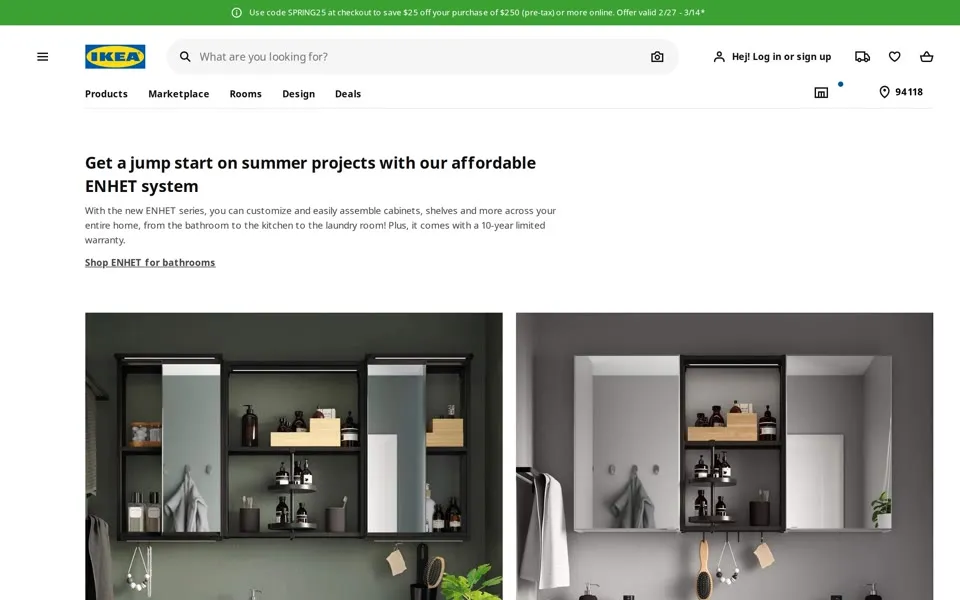 ikea.com homepage in 2022