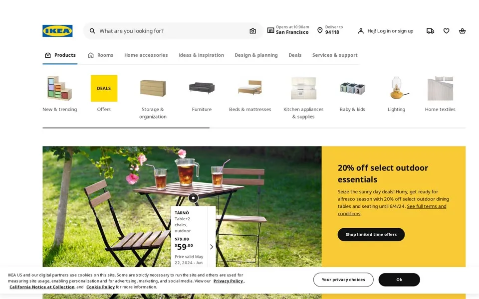 ikea.com homepage in 2024