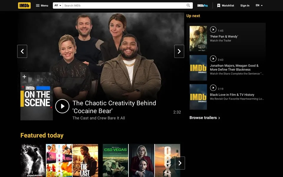 imdb.com homepage in 2023