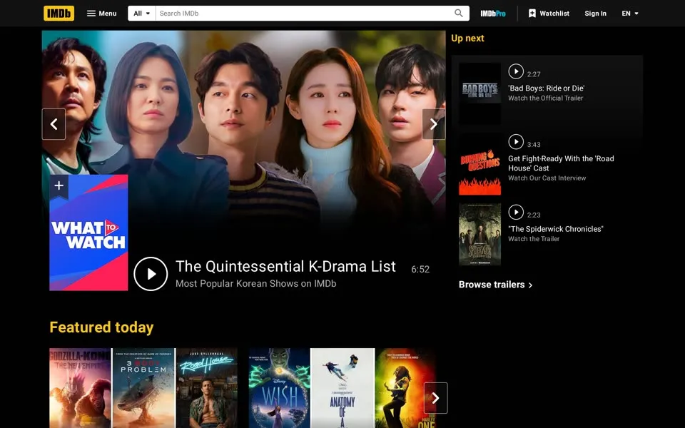 imdb.com homepage in 2024