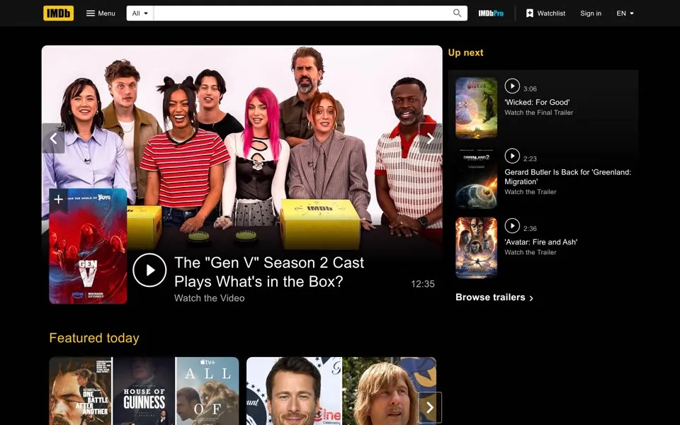 imdb.com homepage in 2025