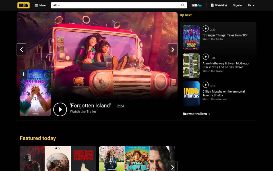 imdb.com homepage in 2026