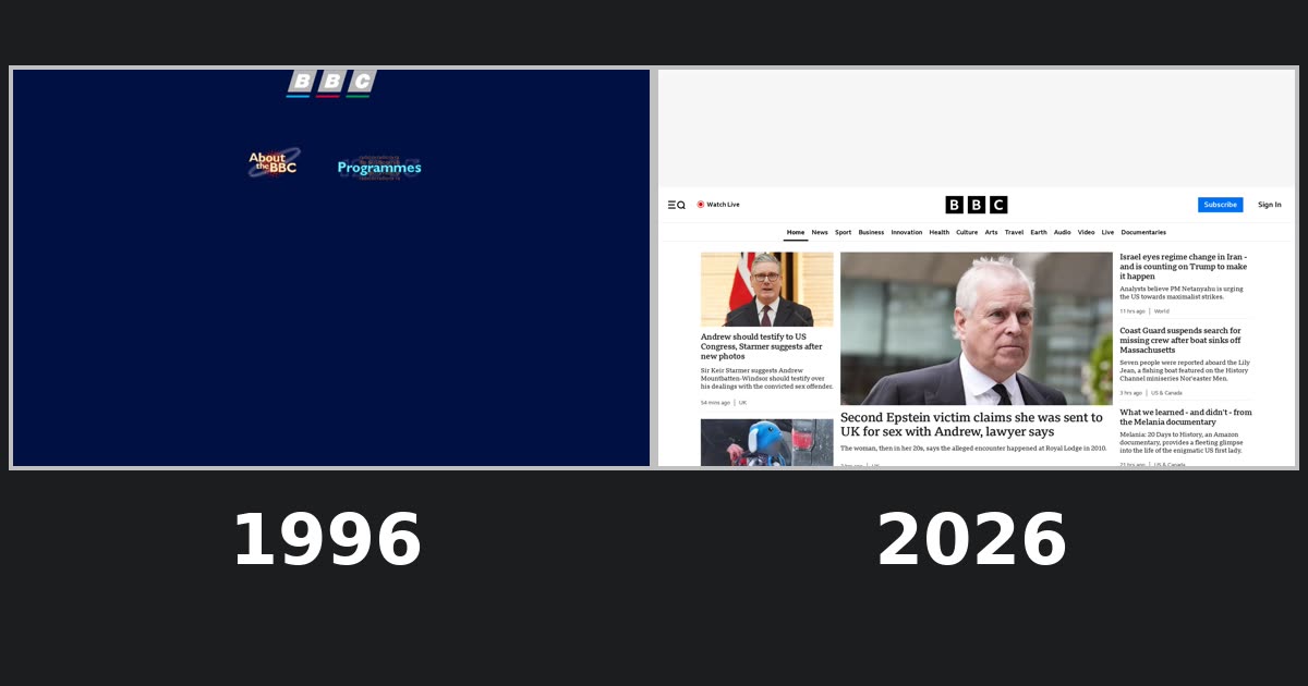 BBC homepage captures