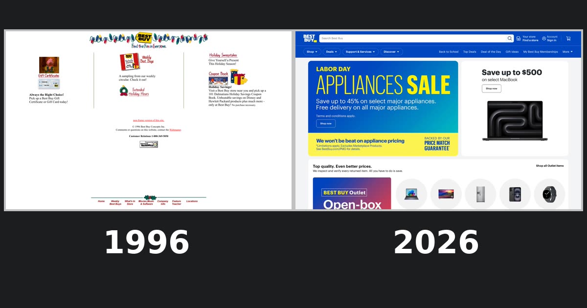 Best Buy homepage captures