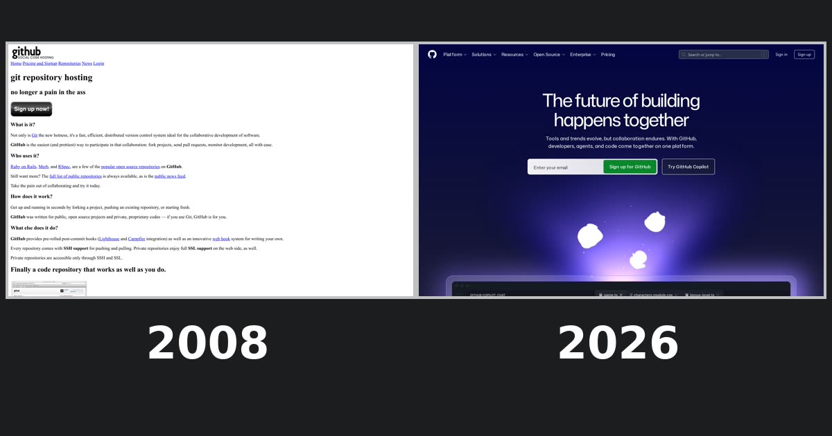 github.com homepage history