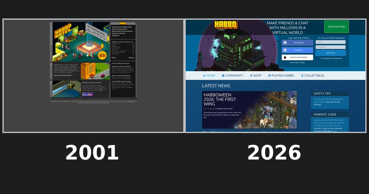 habbo.com homepage history