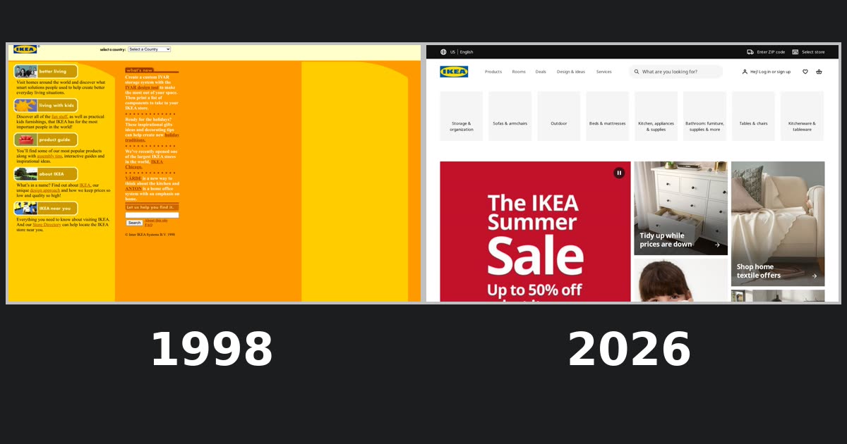 IKEA homepage captures