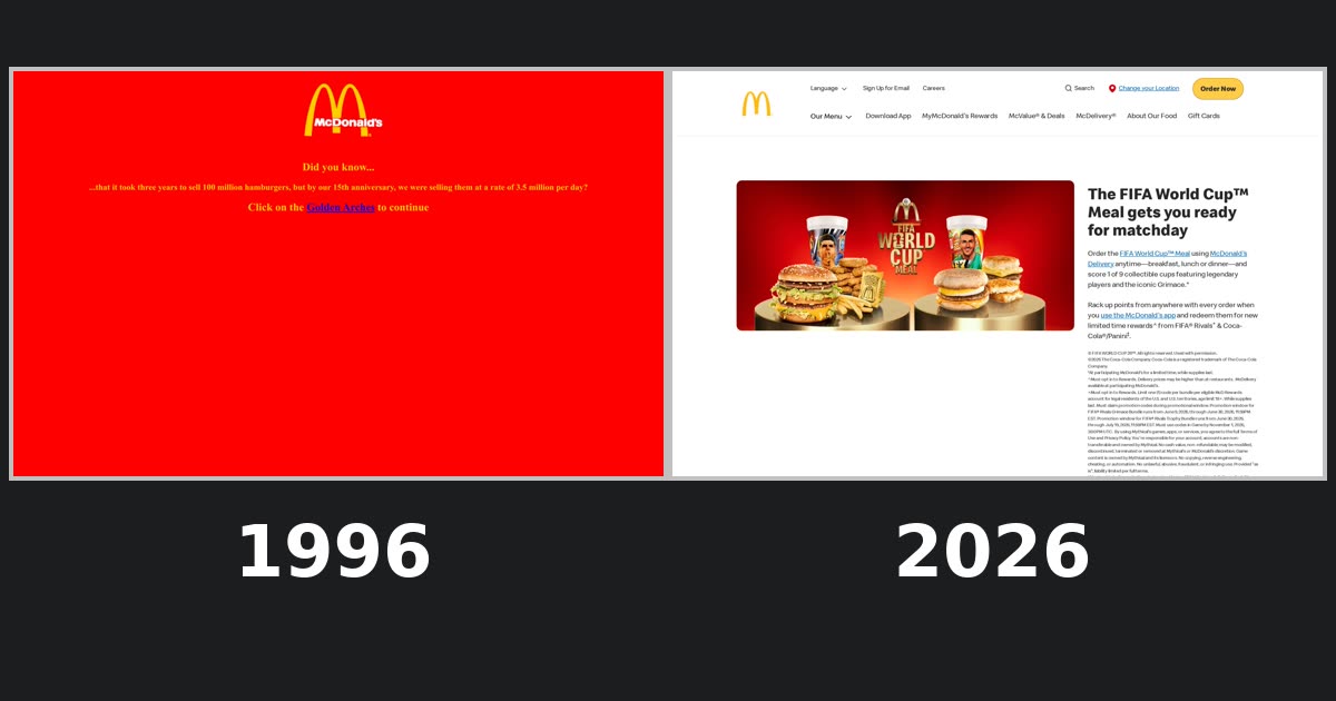 McDonald’s homepage captures