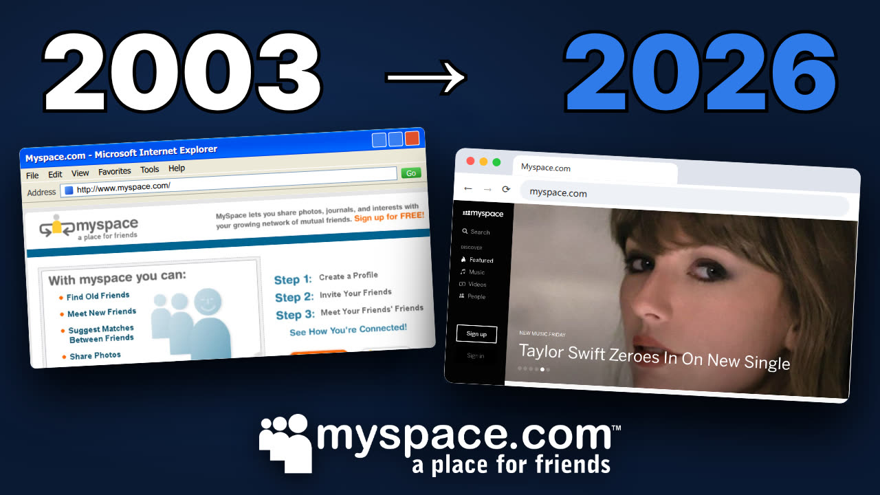 myspace.com homepage history