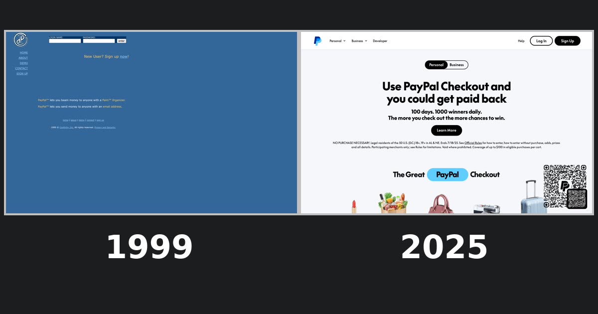 PayPal homepage captures