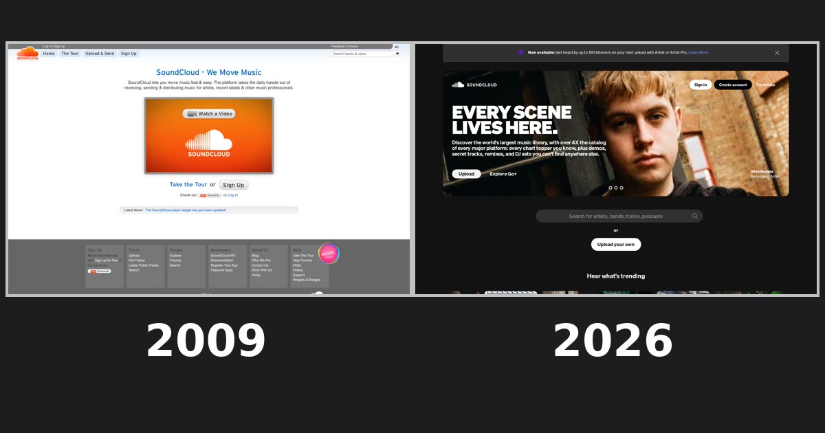 soundcloud.com homepage history
