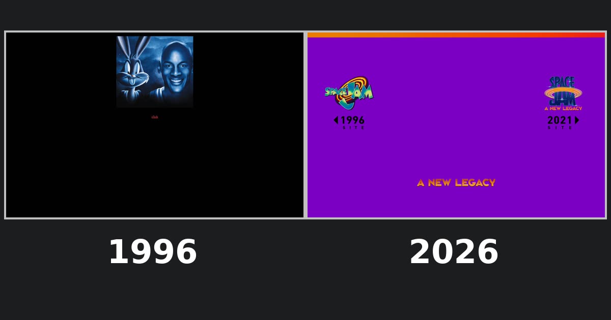 spacejam.com homepage history