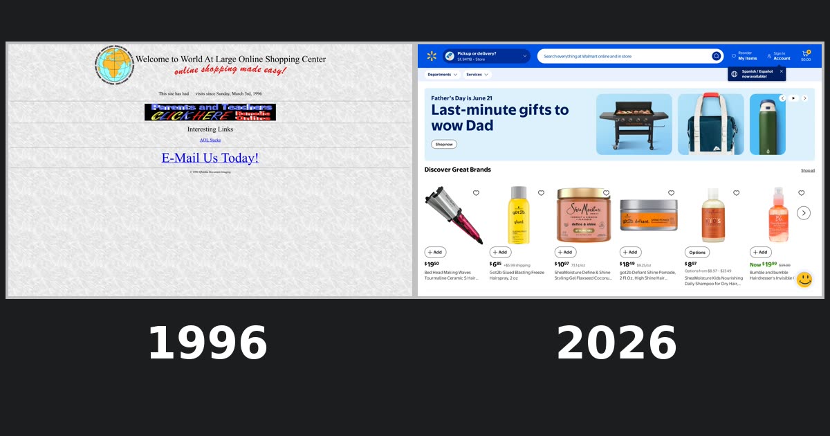 Walmart homepage captures