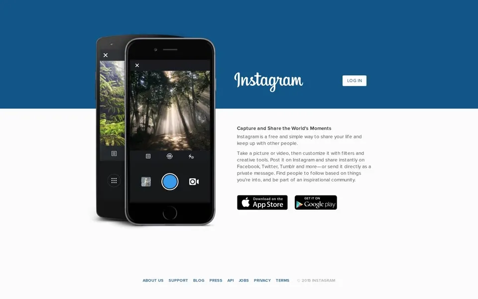 instagram.com homepage in 2015