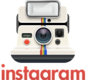 Instagram logo on the 2010 instagram.com homepage: the Polaroid camera above a lowercase red 'instagram' wordmark (instagr.am preview)