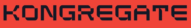 Kongregate logo on the 2023 kongregate.com homepage: Angular black letters replace the serif wordmark