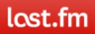 Last.fm logo on the 2009 last.fm homepage: Thicker white strokes give the lowercase wordmark more weight.