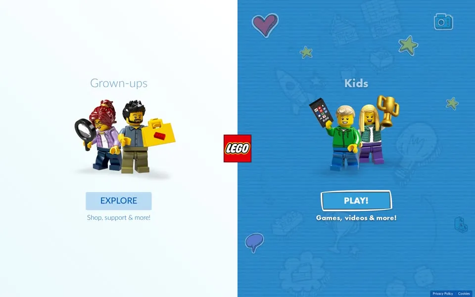 lego.com homepage in 2019