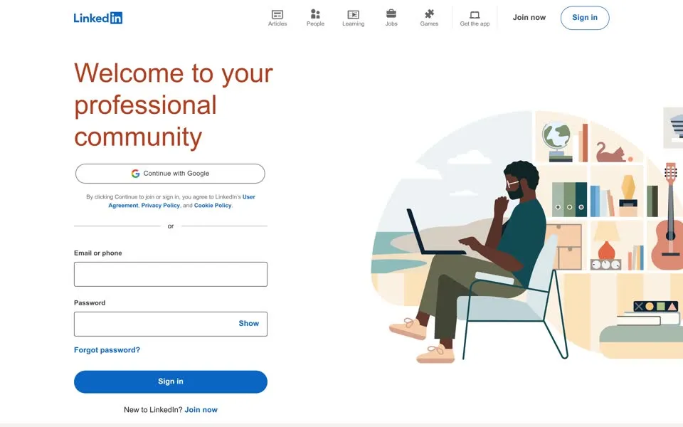 linkedin.com homepage in 2024