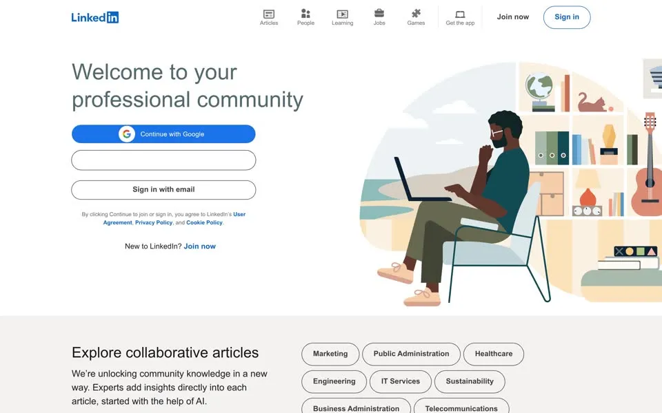 linkedin.com homepage in 2025