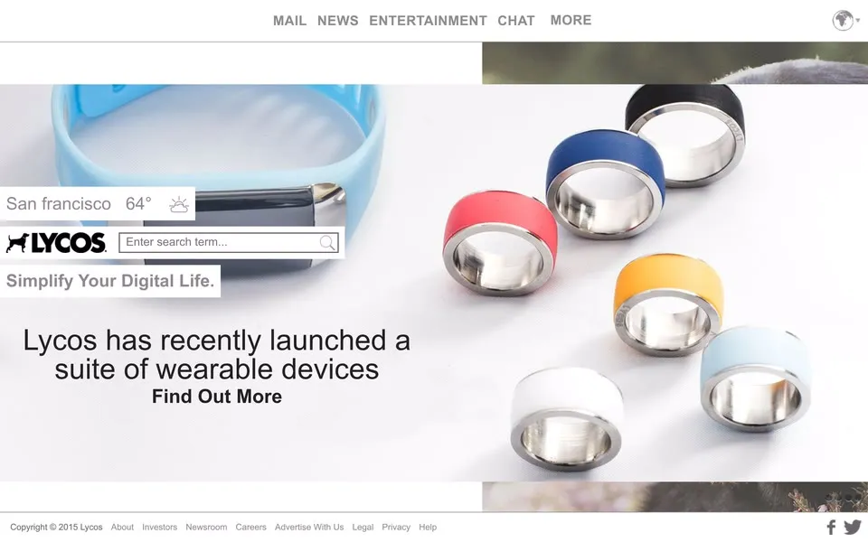 lycos.com homepage in 2015