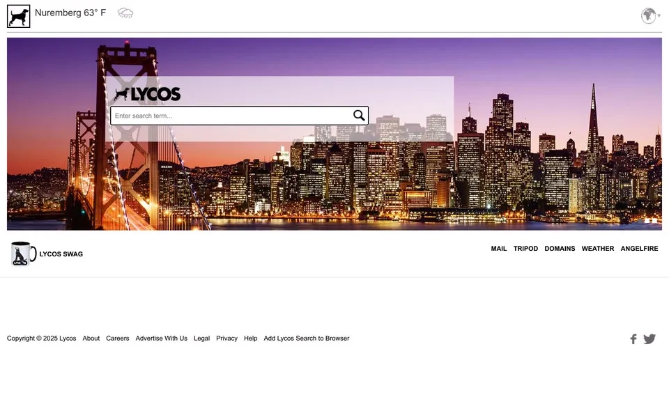 lycos.com homepage in 2025