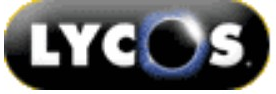 Lycos logo on the 2004 lycos.com homepage: white LYCOS on a black pill, the O an eclipse