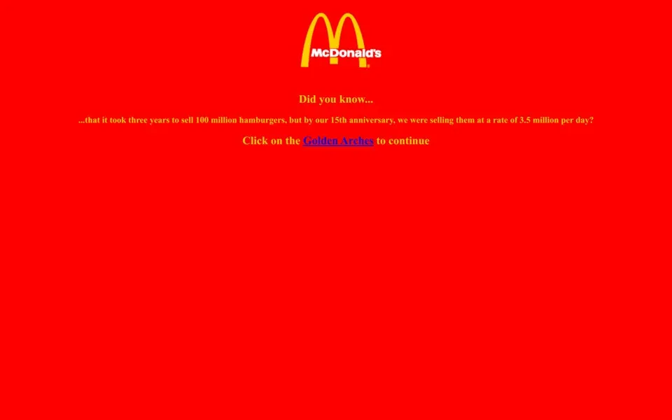 mcdonalds.com homepage in 1996