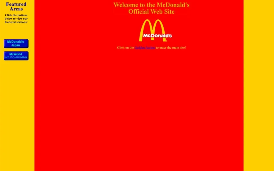 mcdonalds.com homepage in 1997