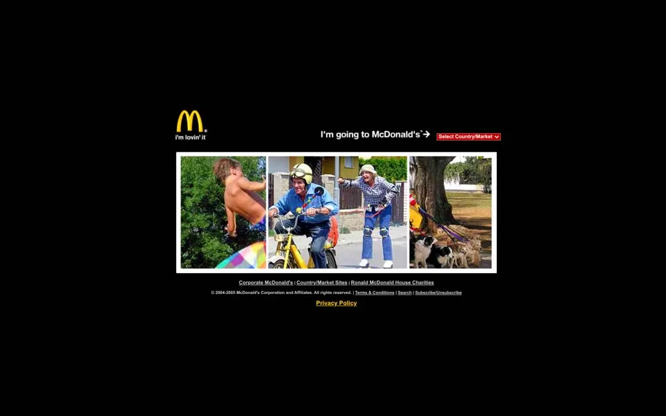 mcdonalds.com homepage in 2005