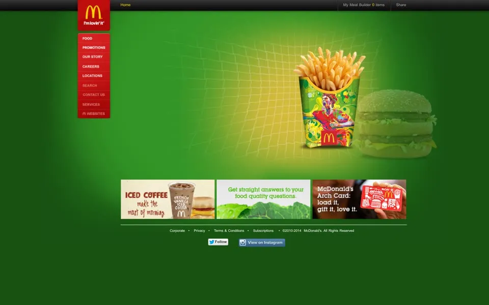 mcdonalds.com homepage in 2014