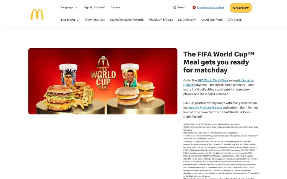mcdonalds.com homepage in 2026