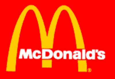 McDonald’s logo on the 1996 mcdonalds.com homepage: Golden Arches with the white McDonald’s wordmark