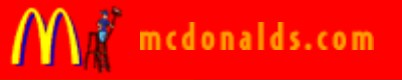McDonald’s logo on the 1998 mcdonalds.com homepage: Website address joins the arches in the header